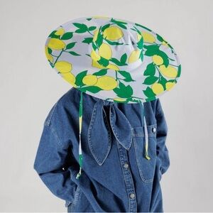 BAGGU NWR Lemon Print Wide Brim Hat
